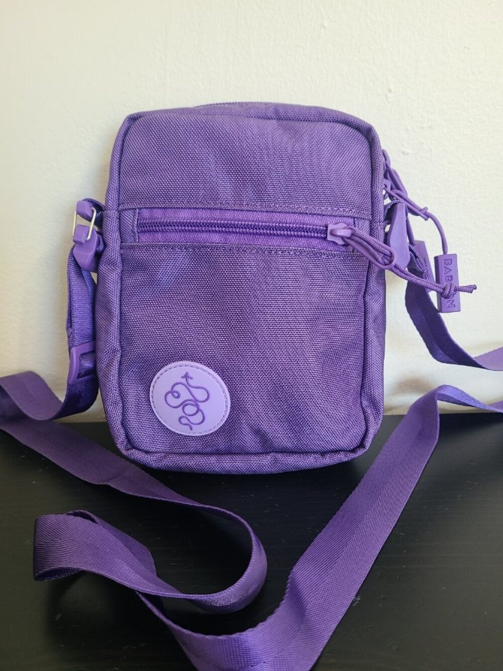 Baboon To The Moon Crossbody Sling Bag Purple Adjustable Zip